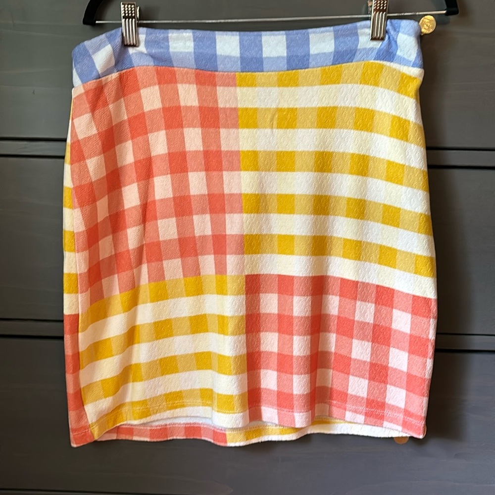 Gingham mini skirt from Anthropologie